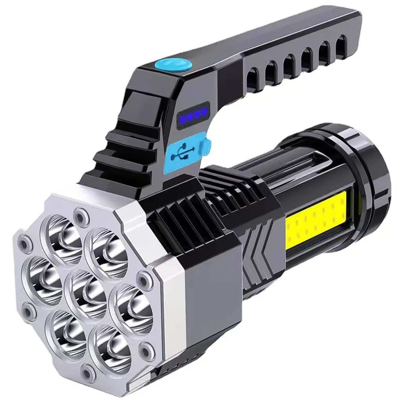 cofuture rechargeable flashlight built in cob side light Flashlight, Super Bright LED with sidelight, Zoomable, Waterproof, 4 Modes, Tactical Flashlight for Camping, Emergency hour runtime. 1000LM COB LED Flashlight Keychain